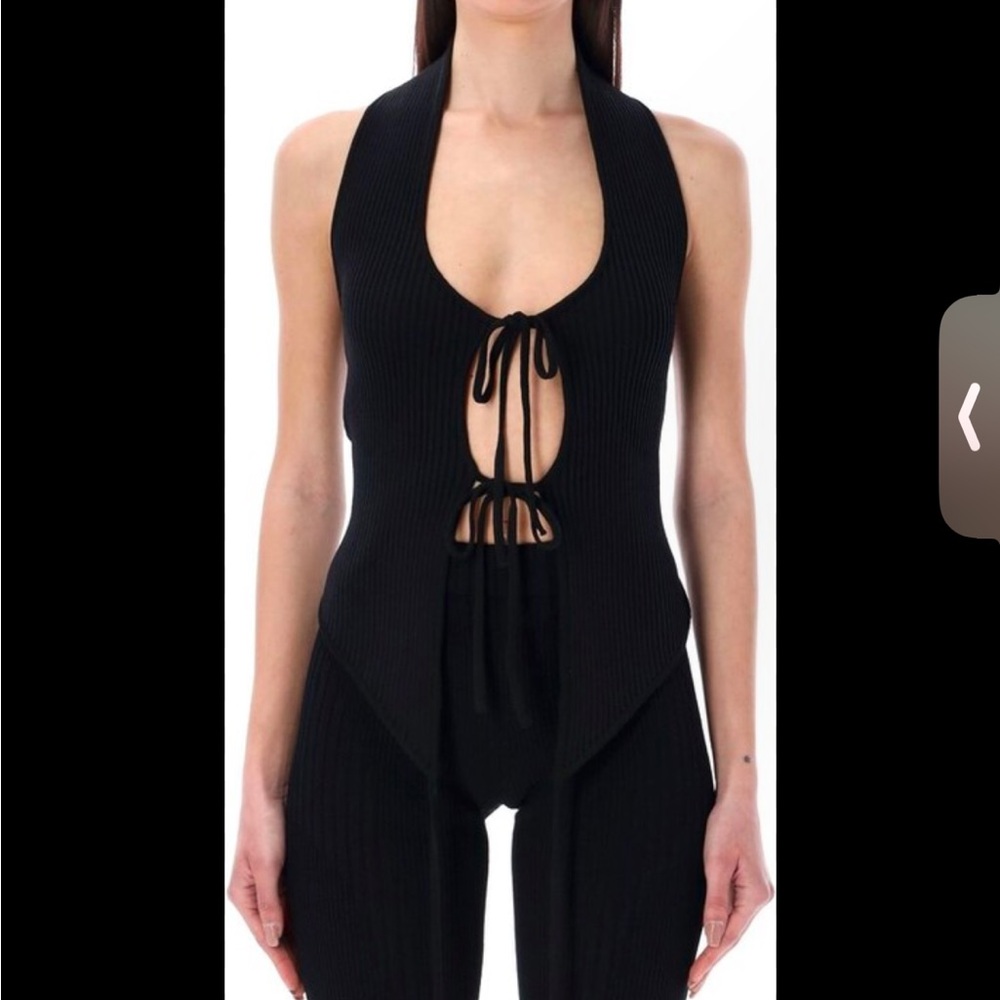 Andrea Adamo tie front top twist detail back